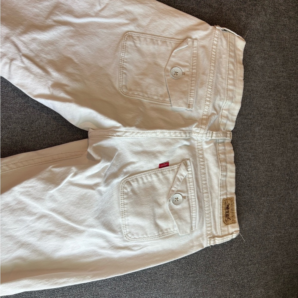 Levi's Cream Low Boot Cut Jeans